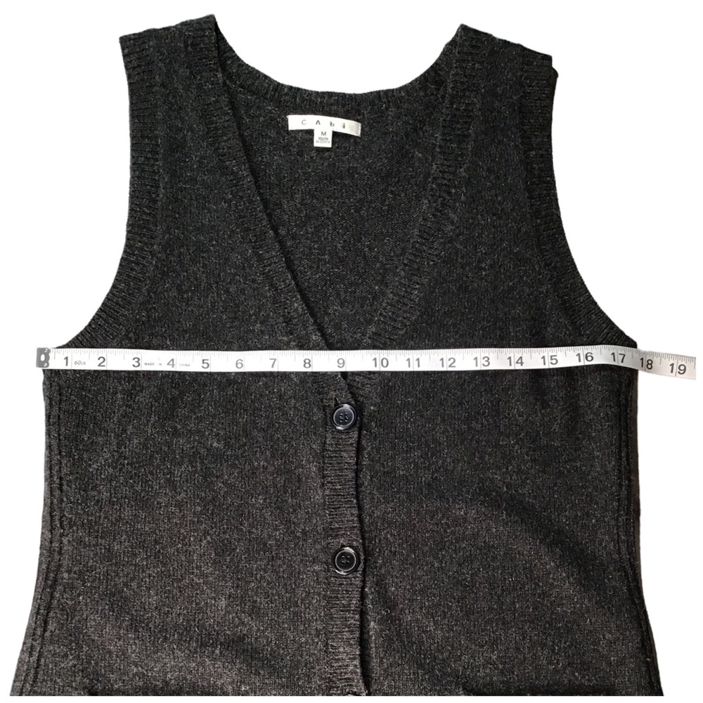 Cabi - Wool Blend Button Front Vest - Size Medium… - image 7
